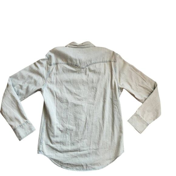 Tecovas Shirt Denim Pearl Snap Mens Medium Western Cowboy Light Wash NEW - Picture 3 of 5